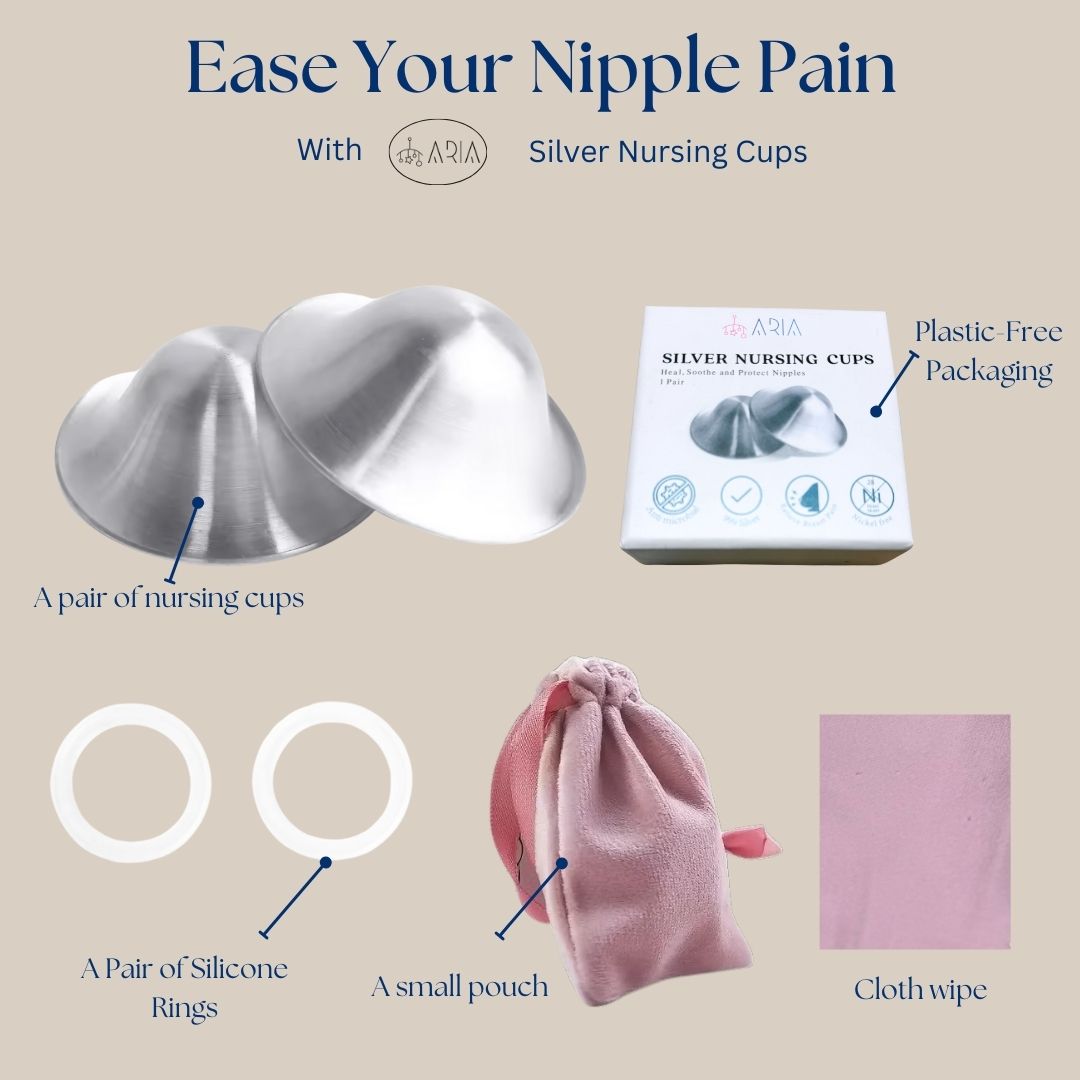 Aria Silver Nursing Cups